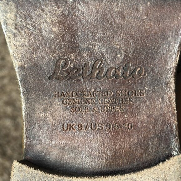 Lethato Wingtip Green Brown Men's Dress Shoe Size 9.5/10 - Picture 12 of 12